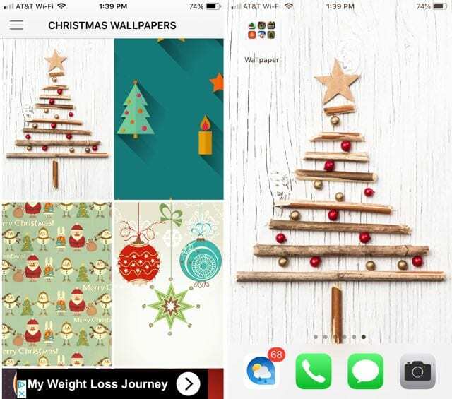 Julebakgrunner og bilder iPhone