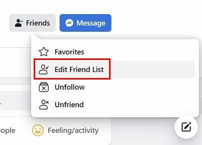 Edit daftar teman Facebook