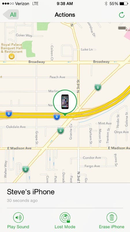 Rastreie a localização com Find My iPhone