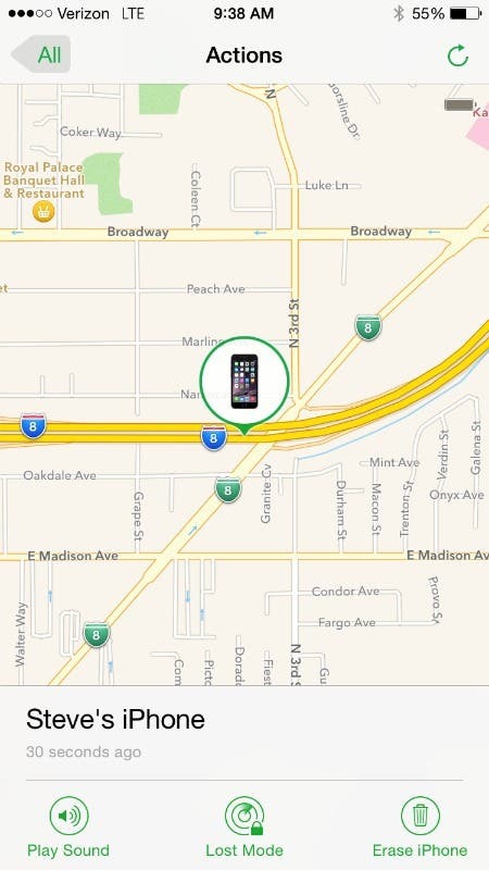 Izsekojiet atrašanās vietu, izmantojot funkciju Find My iPhone