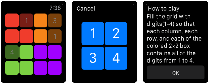 Sudoku - Spiel auf der Apple Watch