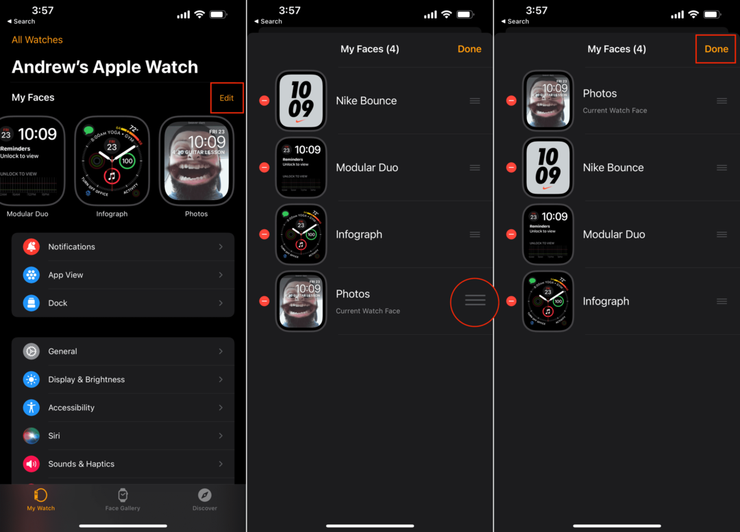 Apple Watch 사진 시계 얼굴에 배경 화면 설정