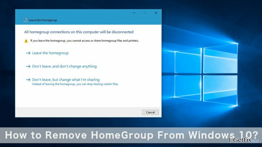 Entfernen Sie die Heimnetzgruppe von Windows 10