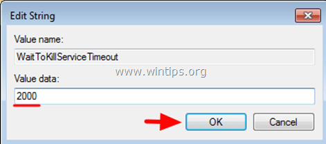 WaitToKillServiceTimeout-väärtus