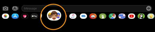 Memoji-App im Nachrichten-App-Strip