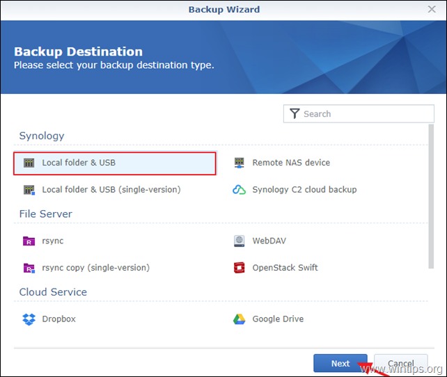 فرط النسخ الاحتياطي - Synology النسخ الاحتياطي