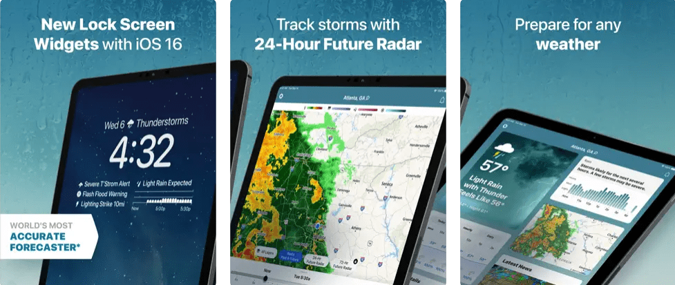 אפליקציות מזג האוויר הטובות ביותר עבור iPad ערוץ מזג האוויר