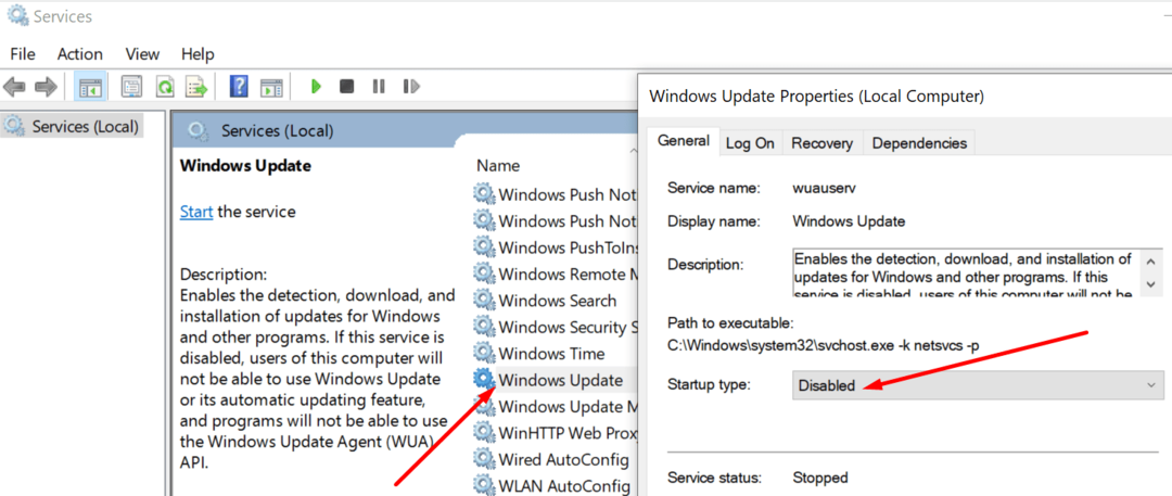 Windows Update-Dienst deaktivieren