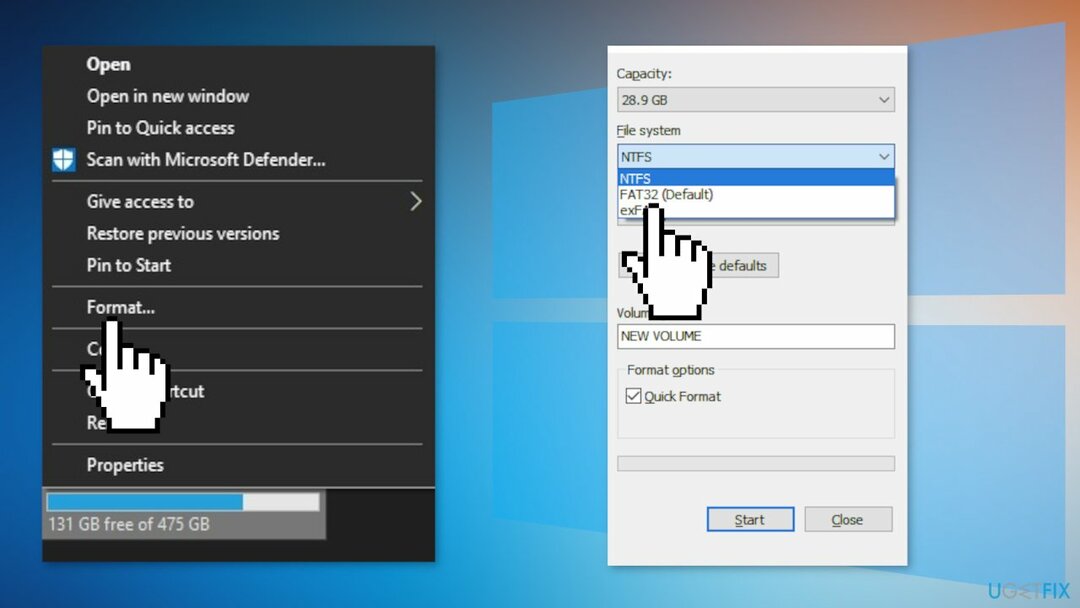 Format drive ke FAT32