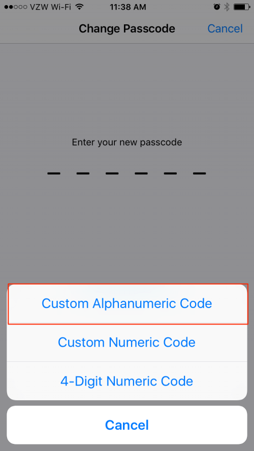 Passcode für die iPhone-Sicherheitseinstellungen
