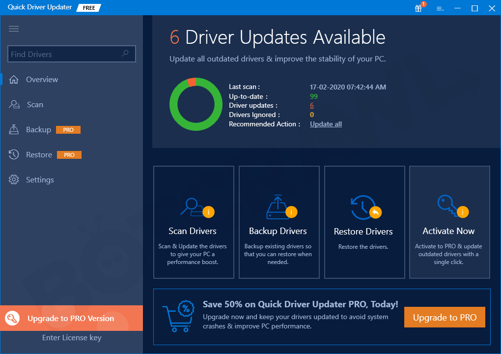 Programvara för snabbuppdatering av drivrutiner