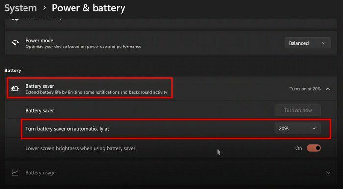 Windows 11 batterisparing