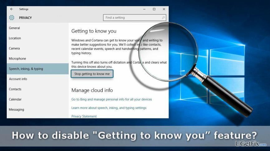 विंडोज 10 पर " गेटिंग टू नो यू" फीचर को बंद कर दें