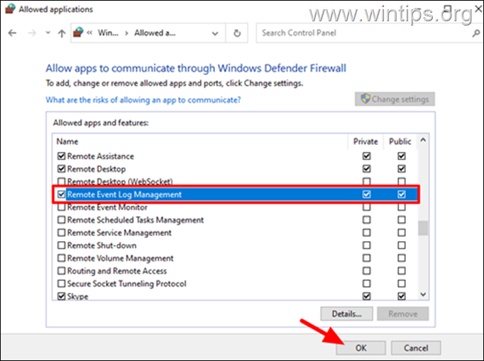 Tillad Remote Event Log Management 