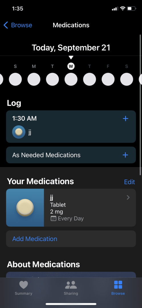 iOS 16 วิธีแชร์ยาของคุณในแอพสุขภาพ