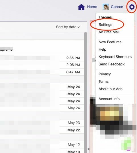 Как настроить электронную почту для ответа об отсутствии на работе для Yahoo