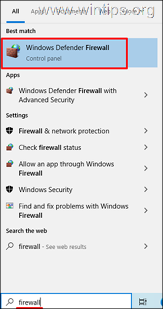 ไฟร์วอลล์ Windows Defender 