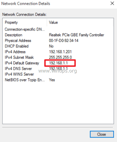keresse meg a router IP-címét