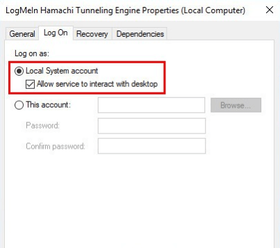 Configureer de Hamachi Tunneling Engine correct