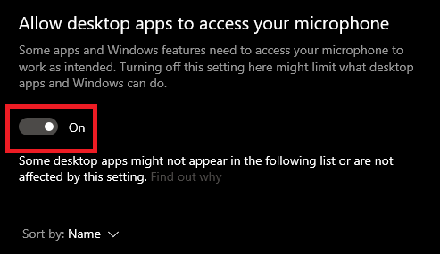 Permiteți aplicațiilor desktop să vă acceseze microfonul
