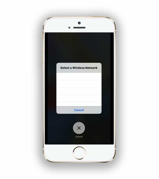 старији иПхоне се заглавио на одабиру бежичне мреже на празном екрану