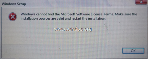 UPDATE: Windows kann die Microsoft-Softwarelizenzbedingungen nicht finden