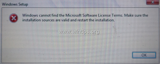 REVISIÓN: Windows no puede encontrar los términos de licencia del software de Microsoft