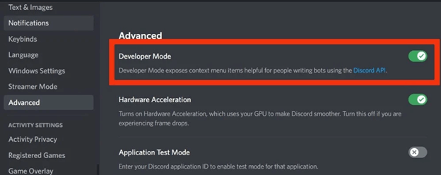 aktivirati Developer Mode unutar Advanced