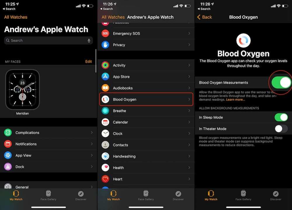 Ativar medição de oxigênio no sangue Apple Watch S6