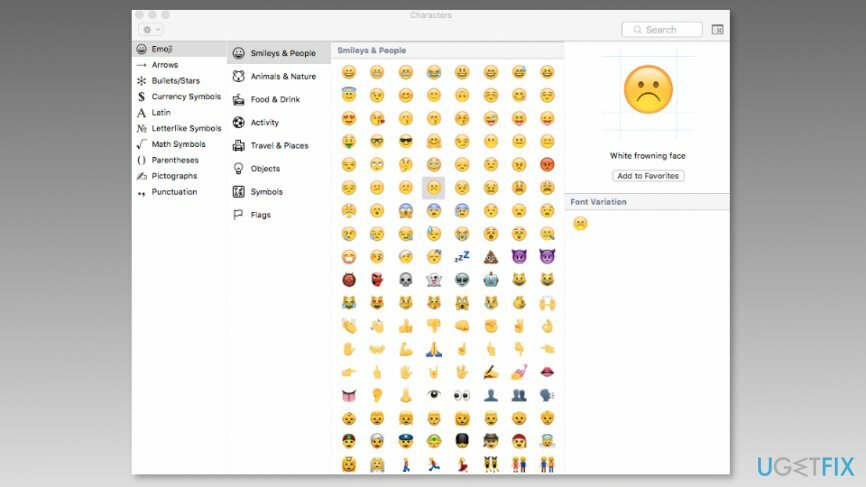 Mac Emoji-näppäimistö