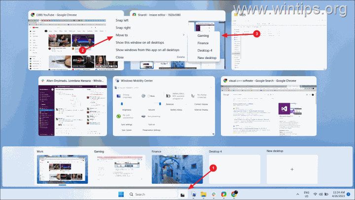 Administrer virtuelle skrivebord - Windows 11