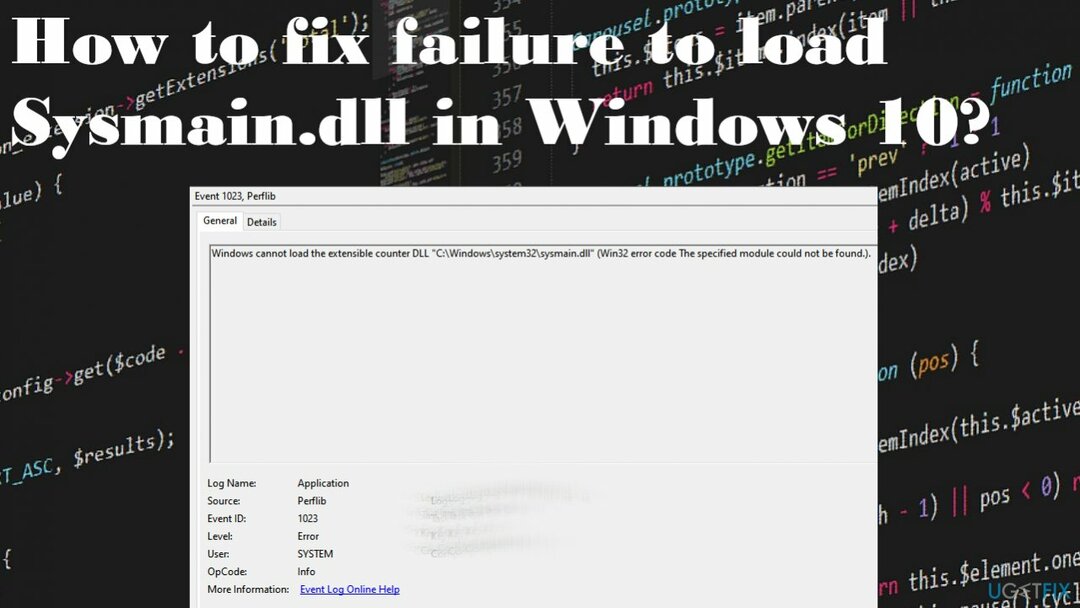 Windows 10에서 Sysmain.dll 로드 실패