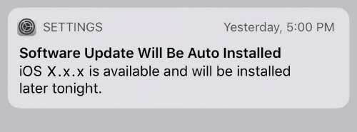 iOS या iPadOS सॉफ़्टवेयर अपडेट अपने आप इंस्टॉल हो जाएगा