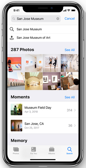 søk bilder ios 12