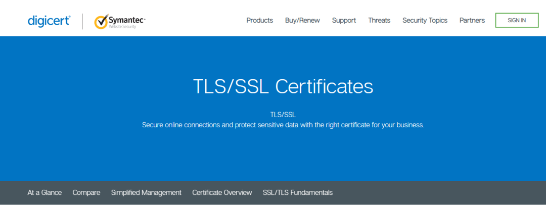 Symantec - Kostenloser SSL-Zertifikatsanbieter