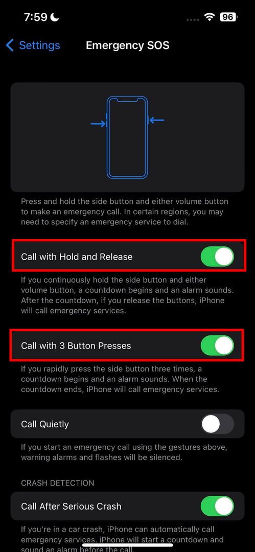 Schakel de SOS-functie uit om de iPhone vast te zetten op Emergency SOS