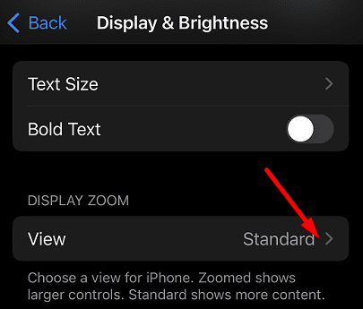 iOS-Display-Optionen