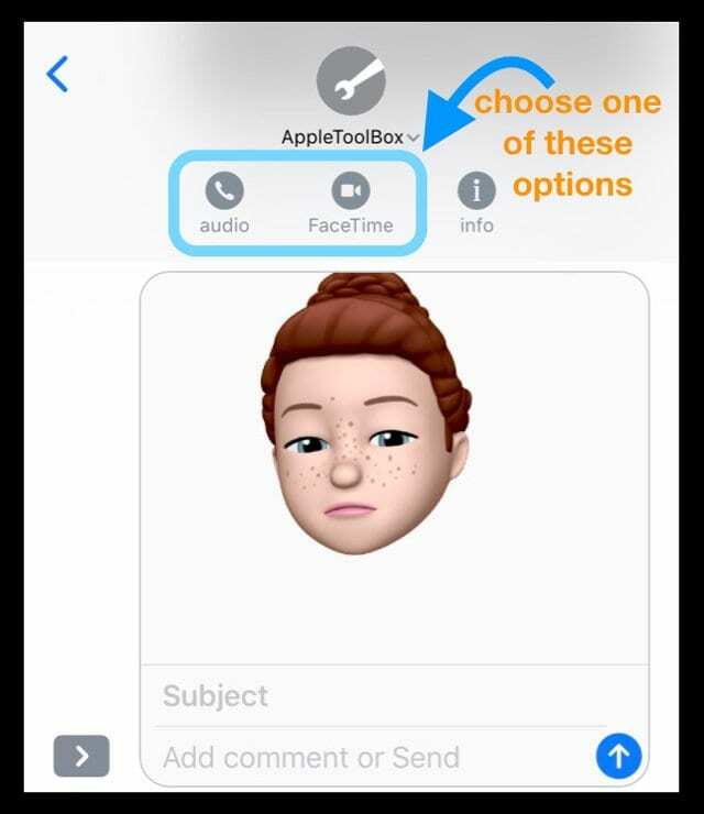 FaceTime-puhelut iMessage-sovelluksessa iOS 12