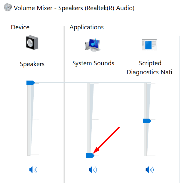 mixer volume windows 10