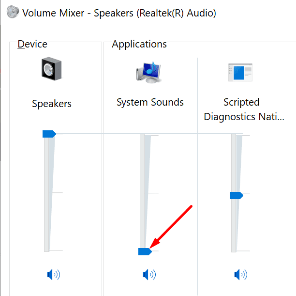 volume mixer windows 10