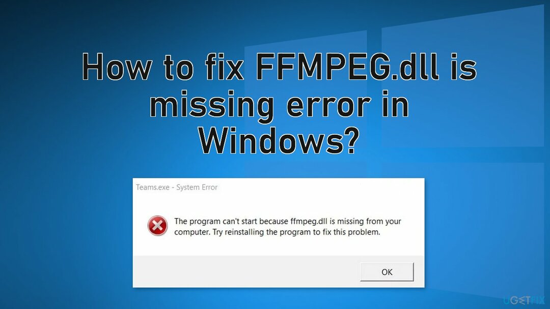 Come risolvere FFMPEG.dll manca l'errore in Windows?