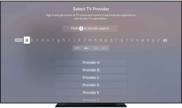 Logowanie do dostawcy telewizji z Apple TV