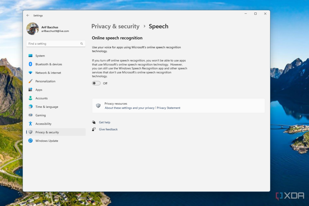 Setări de vorbire în Windows 11