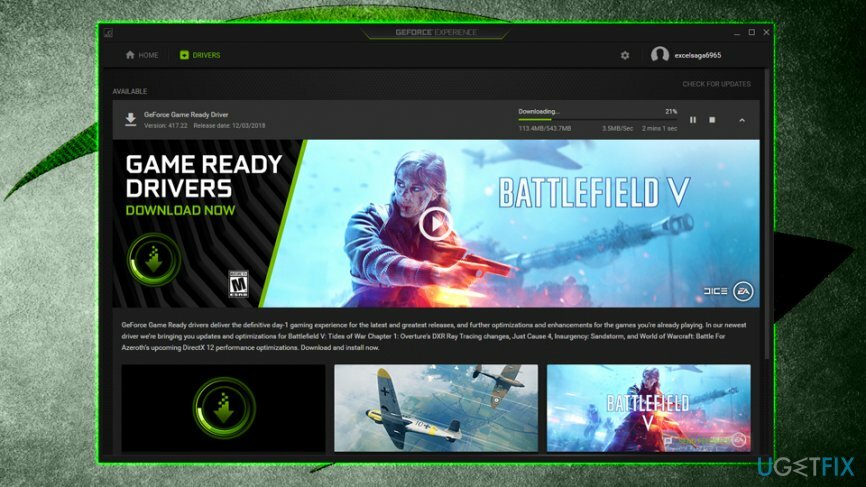 Обновите драйверы Nvidia через GeForce Experience