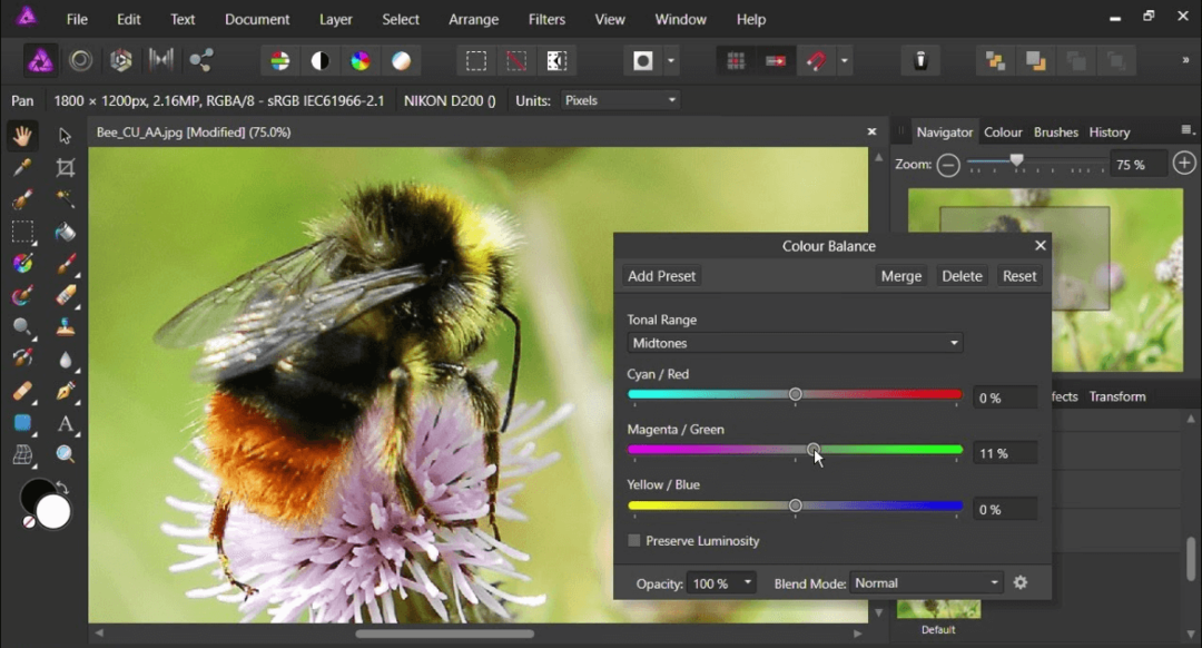 Affinity Photo - Nejlepší bezplatný software pro spojování fotografií