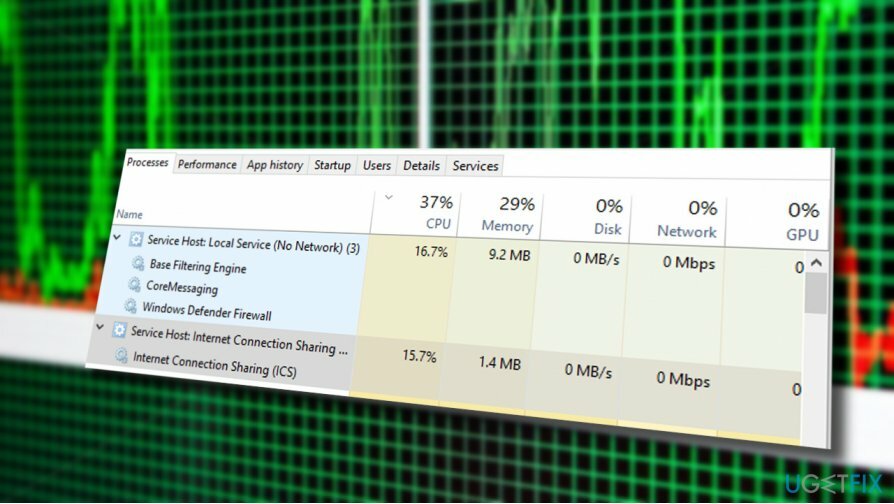 Magas CPU a Service Host által