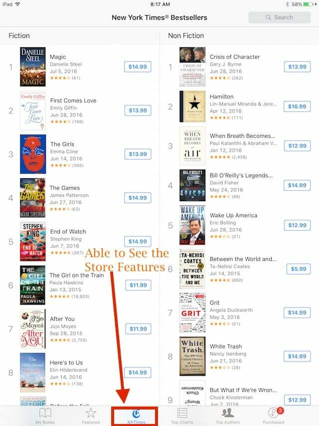 iBooks Store खाली स्क्रीन, iBooks Store काम नहीं कर रहा है