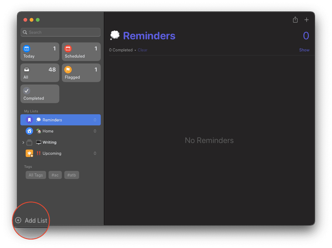 So erstellen Sie Vorlagen in Reminders auf dem Mac - 1