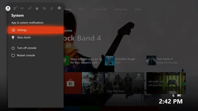 Xbox — открыть настройки