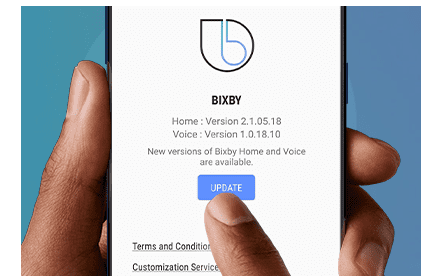 uppdatera bixby